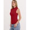 image:imageANRABESS Mock Neck Tank Tops for Women Ribbed Knit Sleeveless Top Slim Fit 2026 Summer Casual Basic Layer ShirtsRed