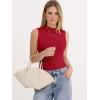 image:imageANRABESS Mock Neck Tank Tops for Women Ribbed Knit Sleeveless Top Slim Fit 2026 Summer Casual Basic Layer ShirtsRed