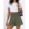 image:imageANRABESS Shorts for Women Summer Casual High Smocked Waist Wide Leg Lounge Comfy Baggy Shorts 2026 Beach Vacation ClothesArmy Green