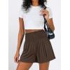 image:imageANRABESS Shorts for Women Summer Casual High Smocked Waist Wide Leg Lounge Comfy Baggy Shorts 2026 Beach Vacation ClothesCoffee