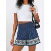 image:imageANRABESS Shorts for Women Summer Casual High Smocked Waist Wide Leg Lounge Comfy Baggy Shorts 2026 Beach Vacation ClothesFloral Blue White