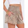 image:imageANRABESS Shorts for Women Summer Casual High Smocked Waist Wide Leg Lounge Comfy Baggy Shorts 2026 Beach Vacation ClothesGray White Polka Dot