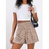 image:imageANRABESS Shorts for Women Summer Casual High Smocked Waist Wide Leg Lounge Comfy Baggy Shorts 2026 Beach Vacation ClothesGray White Polka Dot