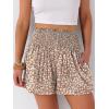 image:imageANRABESS Shorts for Women Summer Casual High Smocked Waist Wide Leg Lounge Comfy Baggy Shorts 2026 Beach Vacation ClothesGray White Polka Dot