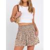 image:imageANRABESS Shorts for Women Summer Casual High Smocked Waist Wide Leg Lounge Comfy Baggy Shorts 2026 Beach Vacation ClothesGray White Polka Dot