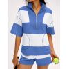 image:imageANRABESS Striped Short Sets for Women 2 Piece Outfits Summer Casual Oversized Workout Athletisure Travel Lounge Matching SetsBlue White
