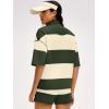 image:imageANRABESS Striped Short Sets for Women 2 Piece Outfits Summer Casual Oversized Workout Athletisure Travel Lounge Matching SetsGreen Light Yellow
