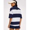 image:imageANRABESS Striped Short Sets for Women 2 Piece Outfits Summer Casual Oversized Workout Athletisure Travel Lounge Matching SetsNavy Blue White