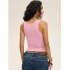 image:imageANRABESS Tank Top for Women 2026 Summer Square Neck Workout Cropped Ribbed Tight Knit Basic Tees Shirts Sleeveless ClothesPink