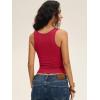 image:imageANRABESS Tank Top for Women 2026 Summer Square Neck Workout Cropped Ribbed Tight Knit Basic Tees Shirts Sleeveless ClothesRed