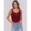 image:imageANRABESS Tank Tops for Women Summer Basic Ribbed Henley Slim Fitted Sleeveless Cami Shirts Button Up Workout Casual OutfitsDeep Red