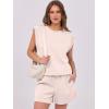 image:imageANRABESS Two Piece Sets for Women 2026 Summer Short Lounge Set Casual Beach Vacation Outfits Spring Sweatsuits TracksuitAlmond