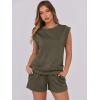 image:imageANRABESS Two Piece Sets for Women 2026 Summer Short Lounge Set Casual Beach Vacation Outfits Spring Sweatsuits TracksuitBrown Army Green