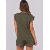image:imageANRABESS Two Piece Sets for Women 2026 Summer Short Lounge Set Casual Beach Vacation Outfits Spring Sweatsuits TracksuitBrown Army Green