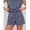 image:imageANRABESS Two Piece Sets for Women 2026 Summer Short Lounge Set Casual Beach Vacation Outfits Spring Sweatsuits TracksuitDeep Grey