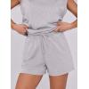 image:imageANRABESS Two Piece Sets for Women 2026 Summer Short Lounge Set Casual Beach Vacation Outfits Spring Sweatsuits TracksuitLight Grey