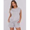 image:imageANRABESS Two Piece Sets for Women 2026 Summer Short Lounge Set Casual Beach Vacation Outfits Spring Sweatsuits TracksuitLight Grey