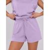 image:imageANRABESS Two Piece Sets for Women 2026 Summer Short Lounge Set Casual Beach Vacation Outfits Spring Sweatsuits TracksuitLight Purple
