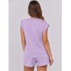 image:imageANRABESS Two Piece Sets for Women 2026 Summer Short Lounge Set Casual Beach Vacation Outfits Spring Sweatsuits TracksuitLight Purple