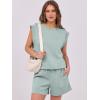 image:imageANRABESS Two Piece Sets for Women 2026 Summer Short Lounge Set Casual Beach Vacation Outfits Spring Sweatsuits TracksuitMint Green