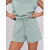 image:imageANRABESS Two Piece Sets for Women 2026 Summer Short Lounge Set Casual Beach Vacation Outfits Spring Sweatsuits TracksuitMint Green
