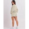 image:imageANRABESS Women 2 Piece Outfits Sweat Shorts Sets 2026 Oversized Casual Lounge Matching Set Sweatsuit Tracksuit Fall ClothesAlmond