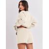 image:imageANRABESS Women 2 Piece Outfits Sweat Shorts Sets 2026 Oversized Casual Lounge Matching Set Sweatsuit Tracksuit Fall ClothesBeige