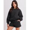 image:imageANRABESS Women 2 Piece Outfits Sweat Shorts Sets 2026 Oversized Casual Lounge Matching Set Sweatsuit Tracksuit Fall ClothesBlack