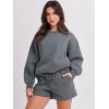 image:imageANRABESS Women 2 Piece Outfits Sweat Shorts Sets 2026 Oversized Casual Lounge Matching Set Sweatsuit Tracksuit Fall ClothesDark Grey