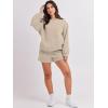 image:imageANRABESS Women 2 Piece Outfits Sweat Shorts Sets 2026 Oversized Casual Lounge Matching Set Sweatsuit Tracksuit Fall ClothesDeep Khaki