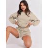 image:imageANRABESS Women 2 Piece Outfits Sweat Shorts Sets 2026 Oversized Casual Lounge Matching Set Sweatsuit Tracksuit Fall ClothesDeep Khaki