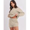 image:imageANRABESS Women 2 Piece Outfits Sweat Shorts Sets 2026 Oversized Casual Lounge Matching Set Sweatsuit Tracksuit Fall ClothesDeep Khaki