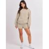 image:imageANRABESS Women 2 Piece Outfits Sweat Shorts Sets 2026 Oversized Casual Lounge Matching Set Sweatsuit Tracksuit Fall ClothesDeep Khaki