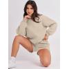 image:imageANRABESS Women 2 Piece Outfits Sweat Shorts Sets 2026 Oversized Casual Lounge Matching Set Sweatsuit Tracksuit Fall ClothesDeep Khaki