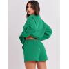 image:imageANRABESS Women 2 Piece Outfits Sweat Shorts Sets 2026 Oversized Casual Lounge Matching Set Sweatsuit Tracksuit Fall ClothesGreen