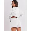 image:imageANRABESS Women 2 Piece Outfits Sweat Shorts Sets 2026 Oversized Casual Lounge Matching Set Sweatsuit Tracksuit Fall ClothesWhite