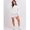 image:imageANRABESS Women 2 Piece Outfits Sweat Shorts Sets 2026 Oversized Casual Lounge Matching Set Sweatsuit Tracksuit Fall ClothesWhite