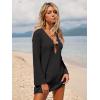 image:imageANRABESS Women Beach Cover Ups 2026 Summer Crochet Knit Swimwear Mesh Bathing Suit Hollow Out Dress Swimsuit Vacation ClothesBlack