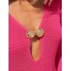 image:imageANRABESS Women Beach Cover Ups 2026 Summer Crochet Knit Swimwear Mesh Bathing Suit Hollow Out Dress Swimsuit Vacation ClothesHot Pink