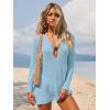 image:imageANRABESS Women Beach Cover Ups 2026 Summer Crochet Knit Swimwear Mesh Bathing Suit Hollow Out Dress Swimsuit Vacation ClothesLight Blue