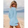 image:imageANRABESS Women Beach Cover Ups 2026 Summer Crochet Knit Swimwear Mesh Bathing Suit Hollow Out Dress Swimsuit Vacation ClothesLight Blue