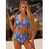 image:imageANRABESS Women High Waisted Bikini Sets Two Piece Ruffled Self Tie Swimsuit Ruched Bathing Suit 2026 Summer Beach SwimwearBlue Pink Floral