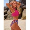 image:imageANRABESS Women High Waisted Bikini Sets Two Piece Ruffled Self Tie Swimsuit Ruched Bathing Suit 2026 Summer Beach SwimwearHot Pink Floral