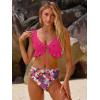 image:imageANRABESS Women High Waisted Bikini Sets Two Piece Ruffled Self Tie Swimsuit Ruched Bathing Suit 2026 Summer Beach SwimwearHot Pink Floral