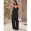 image:imageANRABESS Women Jumpsuits 2026 Casual Sleeveless Spaghetti Strap Boho Wide Leg Rompers Summer Outfits Beach Vacation ClothesBlack
