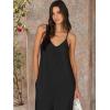image:imageANRABESS Women Jumpsuits 2026 Casual Sleeveless Spaghetti Strap Boho Wide Leg Rompers Summer Outfits Beach Vacation ClothesBlack