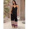 image:imageANRABESS Women Jumpsuits 2026 Casual Sleeveless Spaghetti Strap Boho Wide Leg Rompers Summer Outfits Beach Vacation ClothesFloral Black