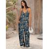 image:imageANRABESS Women Jumpsuits 2026 Casual Sleeveless Spaghetti Strap Boho Wide Leg Rompers Summer Outfits Beach Vacation ClothesFloral Print