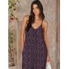 image:imageANRABESS Women Jumpsuits 2026 Casual Sleeveless Spaghetti Strap Boho Wide Leg Rompers Summer Outfits Beach Vacation ClothesFloral Purple