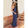 image:imageANRABESS Women Jumpsuits 2026 Casual Sleeveless Spaghetti Strap Boho Wide Leg Rompers Summer Outfits Beach Vacation ClothesNavy Blue